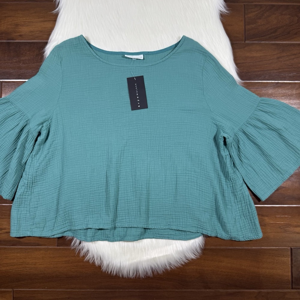 Bryn Walker Women's Size XL Garda‎ Gauze Cotton Bell Sleeve Frida Shirt Top